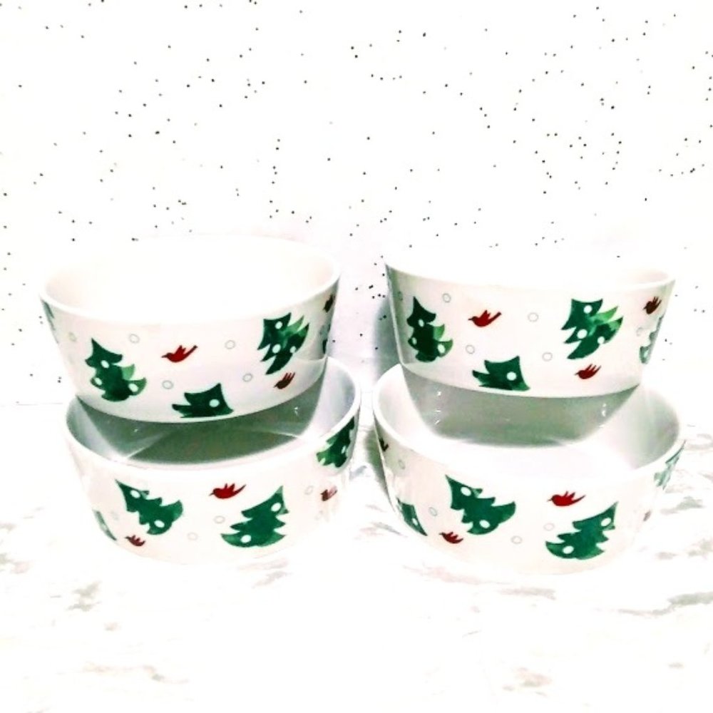 HOLIDAY CARDINAL BOWLS*SET #2*STUDIO NOVA/MIKASA*SET OF FOUR*FINE PORCELAIN*